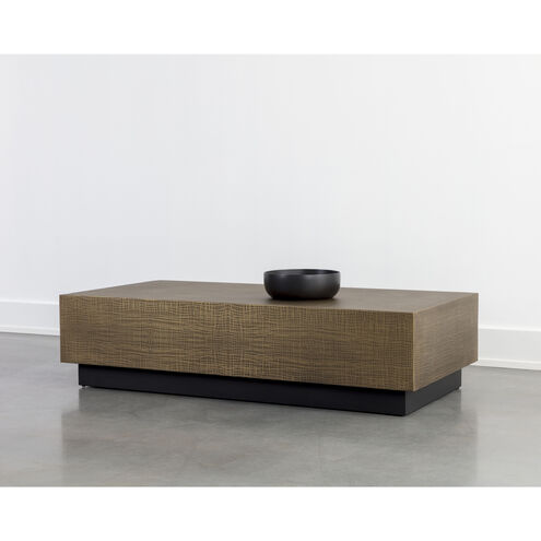 Albans 60 X 30 inch Brass / Black Coffee Table